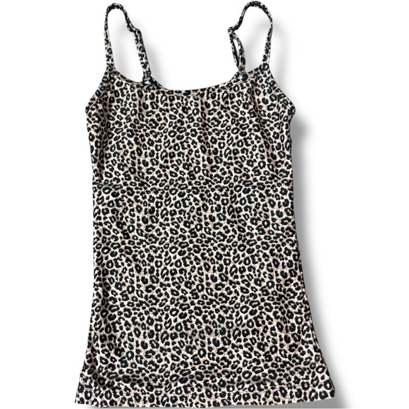 Adrienne Vittadini Tops - Adrienne Vittadini Black/White Fitted Leopard Print Adjustable Straps Camisole